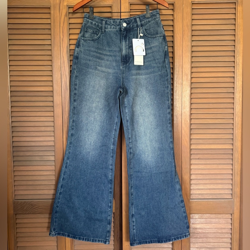 NWT Commense High Rise Wide Leg Denim Size